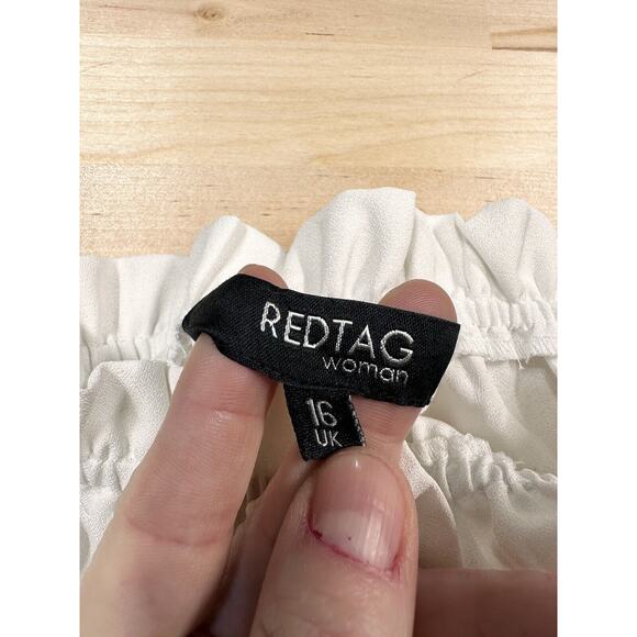 RedTag Women White Boho Long Sleeve Crop Top Lace Sleeves UK Size 16 (M) - Picture 2 of 8